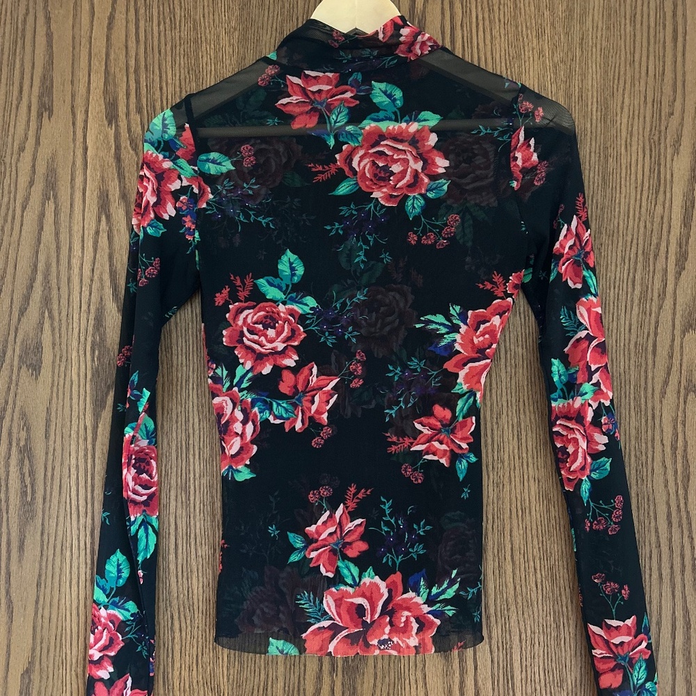 Sheer rose turtleneck